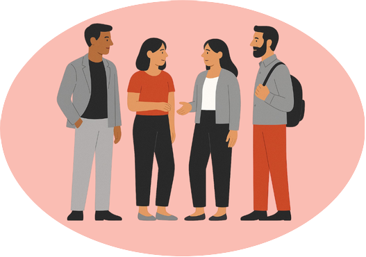 People meeting and connecting